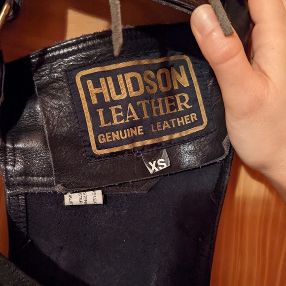 Hudson Black Leather Chaps Size XS - Picture 3 of 5